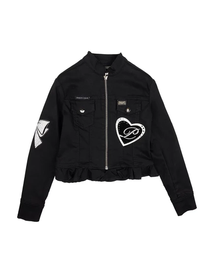 Женская куртка Philipp Plein с кристаллами, черная