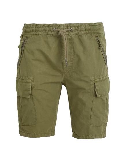 Мужские шорты Alpha Industries карго, хлопок, зелёный милитари
