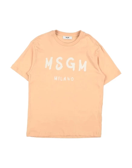 Унисекс футболка MSGM Junior хлопковая, песочная