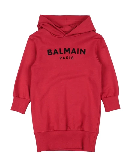 Детское платье Balmain с капюшоном, кирпичное