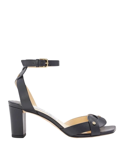 Женские сандалии Jimmy Choo PAPERMAG кожаные, чёрные