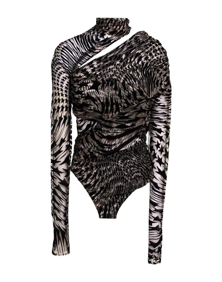 Женское боди Mugler Papermag, черное