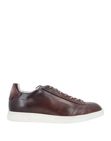 Мужские кеды Santoni AGATA кожаные, шоколадные