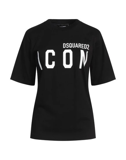 Женская футболка Dsquared2 с принтом, черная