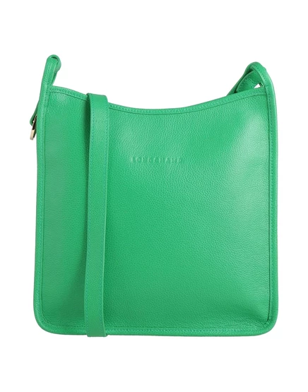 Женская сумка через плечо Longchamp кожаная, зеленая