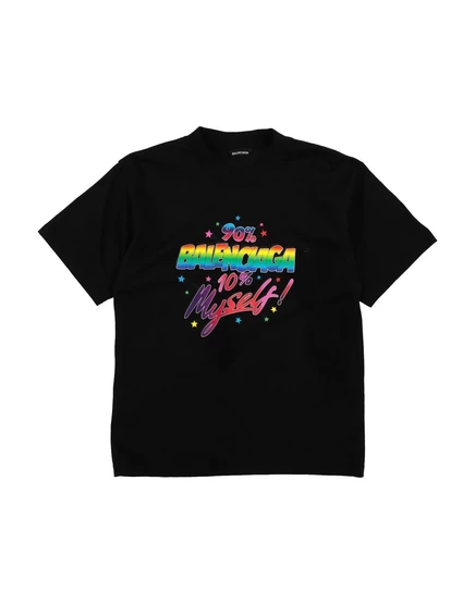 Женская футболка Balenciaga Kids из хлопка, чёрная