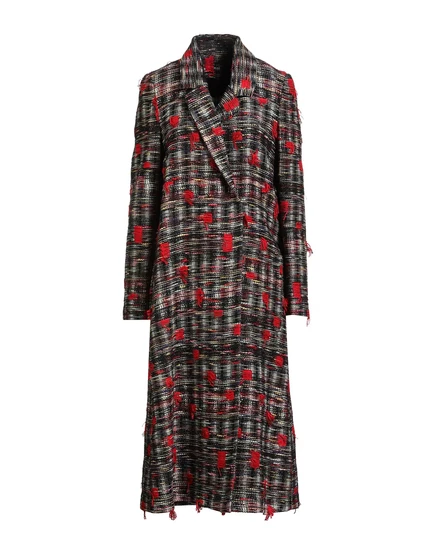 Женское пальто Shirtaporter двубортное твид, красное