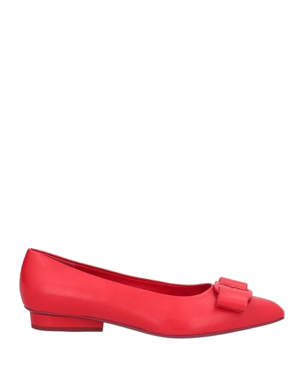 Женские балетки Ferragamo Papermag из кожи, красные
