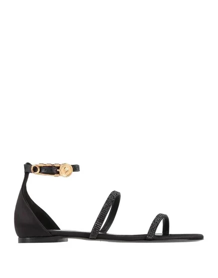 Женские сандалии Versace с кристаллами, черные