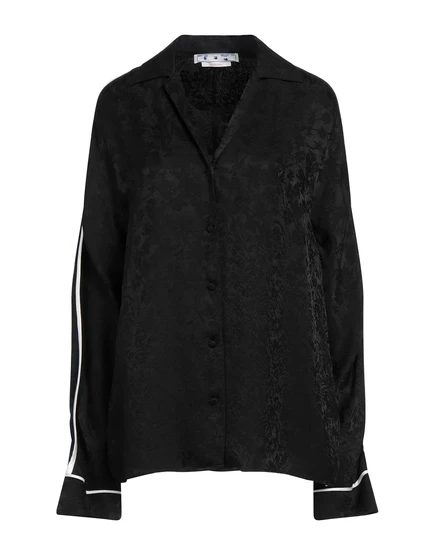 Женская рубашка Off-White из атласа, черная