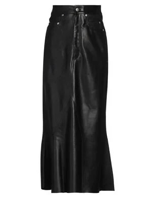 Женская кожаная юбка миди Rick Owens, чёрная