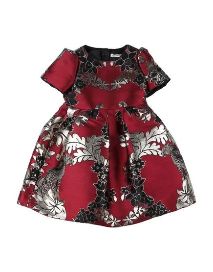 Детское платье Dolce & Gabbana жаккардовое, бордовое