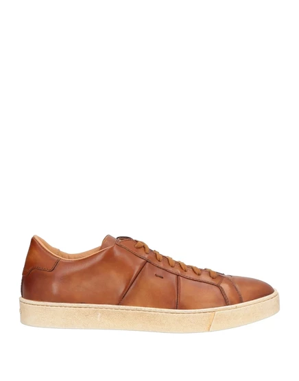 Мужские низкие кеды Santoni, жёлто-коричневые