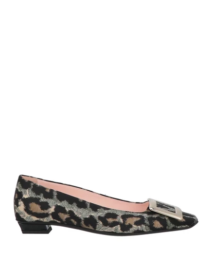 Женские балетки Roger Vivier леопардовые, серые