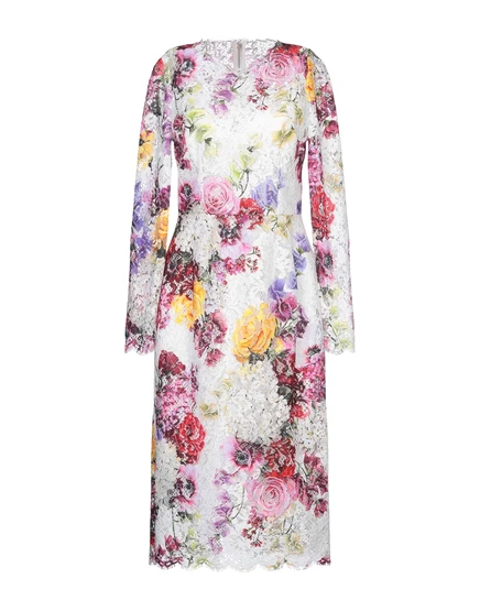 Женское платье Dolce & Gabbana миди кружевное, белое