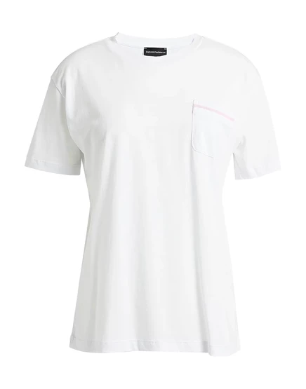 Женская футболка Emporio Armani из хлопка с карманом, белая