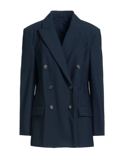 Женский пиджак Brunello Cucinelli двубортный, иссиня-чёрный