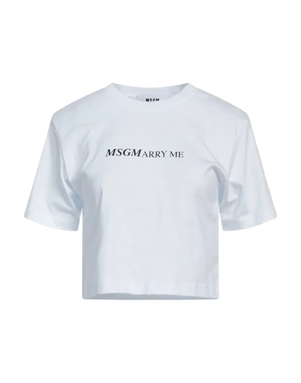Женская укороченная футболка MSGM, белая
