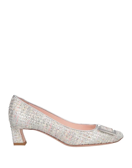 Женские туфли Roger Vivier текстильные, серебристые