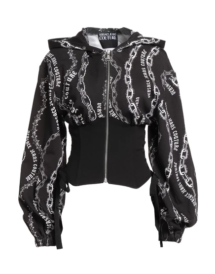 Женская толстовка Versace Jeans Couture Lorenz_SP, с капюшоном, черная