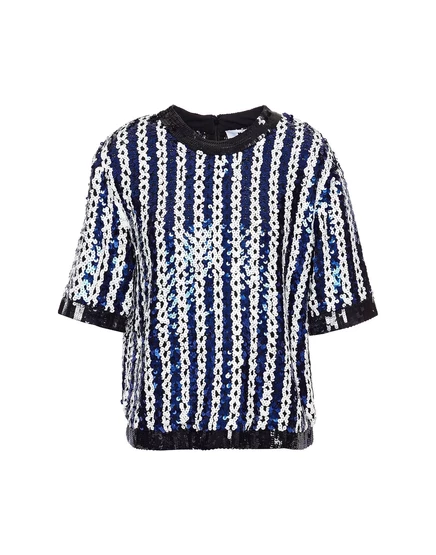 Женский топ Msgm с пайетками, чёрный