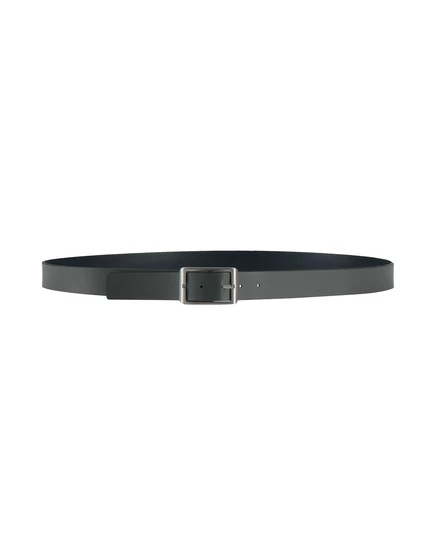 Мужской кожаный ремень Emporio Armani, иссиня-чёрный