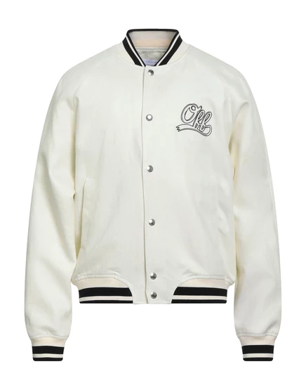 Мужская куртка-бомбер Off-White из денима, айвори