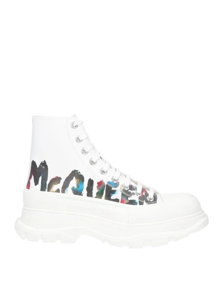 Мужские кроссовки McQueen массивные кожаные, белые