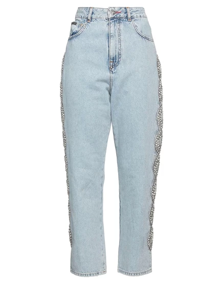 Женские джинсы Philipp Plein PAPERMAG, хлопковые, синие