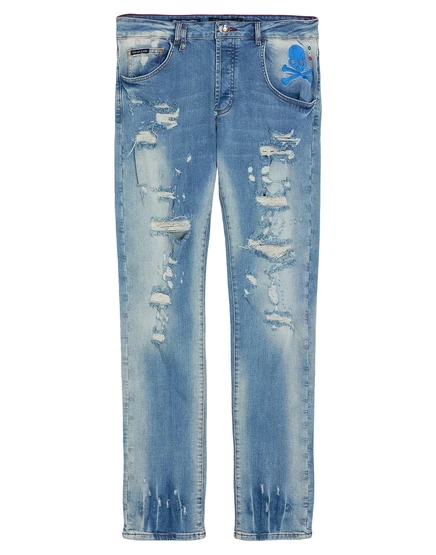 Мужские джинсы Philipp Plein Lorenz_SP скинни, синие