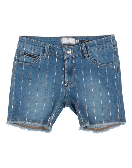 Женские джинсовые шорты Philipp Plein Junior, синие