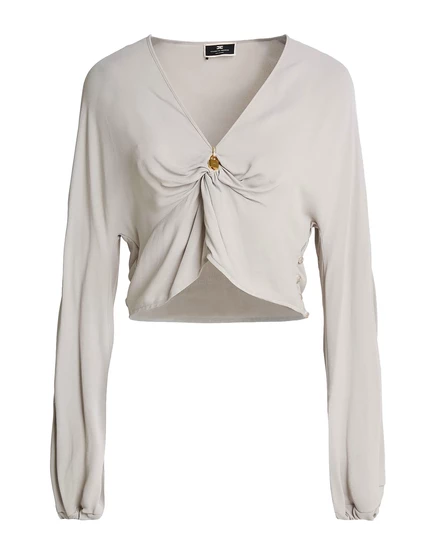 Женский топ Elisabetta Franchi Papermag, серо-бежевый