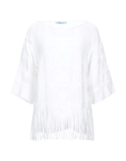 Женский свитер Blumarine с бахромой, белый