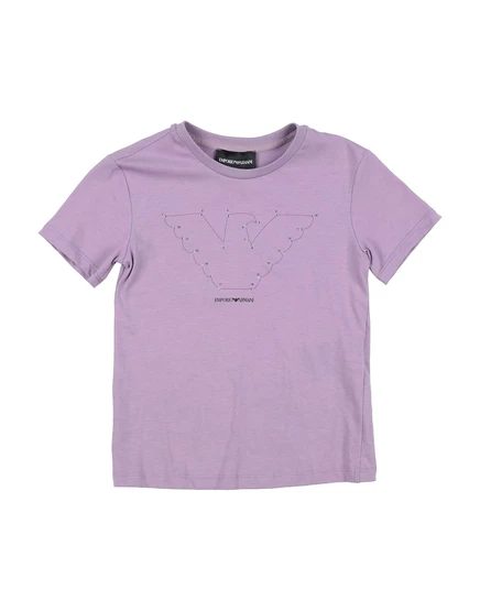 Женская футболка Emporio Armani с кристаллами, мальва