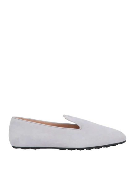 Женские мокасины Tod's замша, светло-серые