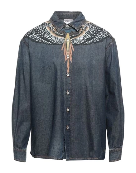 Женская джинсовая рубашка Marcelo Burlon, синяя