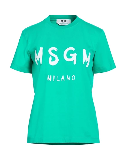 Женская футболка MSGM с принтом, зеленая