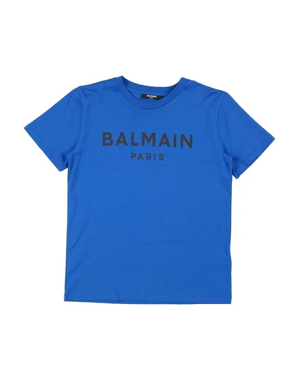 Мужская футболка Balmain с логотипом, ярко-синяя