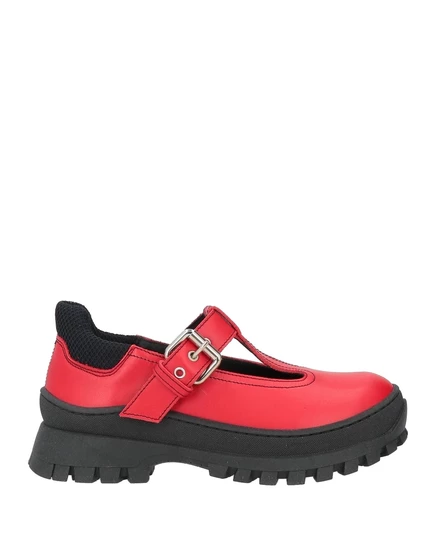 Женские лоферы Marni, кожаные, красные