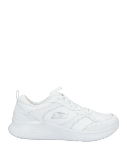 Женские низкие кеды Skechers из синтетики с кожаными вставками, белые
