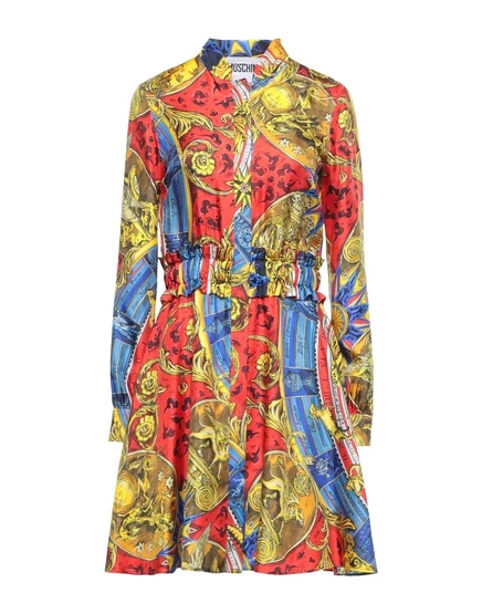 Женское платье мини Moschino Papermag шелковое, красное