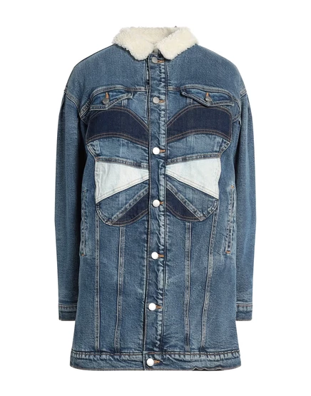 Женская джинсовая куртка RedValentino с подкладкой из иск. меха, синяя