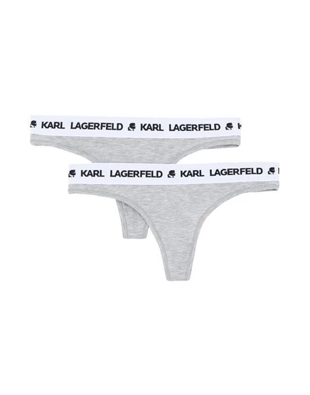 Женские стринги Karl Lagerfeld комплект из 2 шт. из лиоцелла с эластаном, с логотипом на поясе, светло-серые