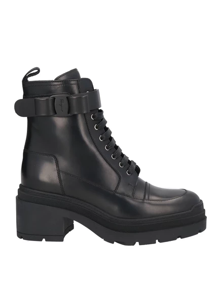 Женские ботинки Ferragamo кожаные, чёрные