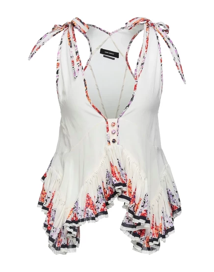 Женский топ Isabel Marant PAPERMAG из крепа, слоновая кость