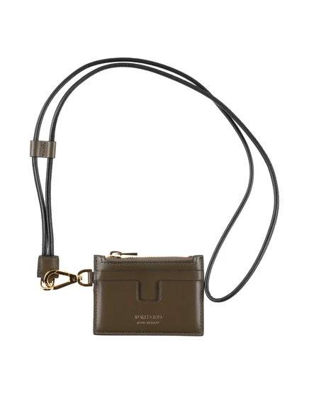 Женский кожаный кошелек Tom Ford Hamish, зелёный милитари