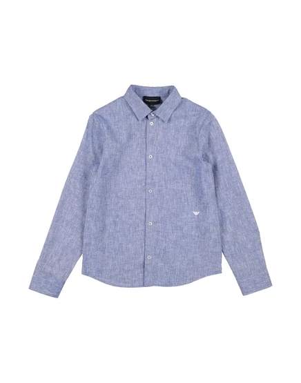 Детская рубашка Emporio Armani Junior, лазурная