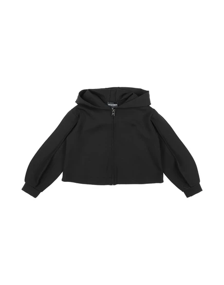 Мужская флисовая толстовка Emporio Armani с капюшоном, чёрная