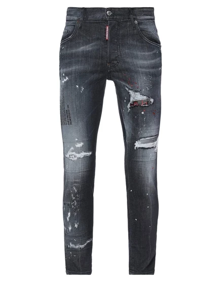 Мужские джинсы DSquared2 Braccialin зауженные, черные