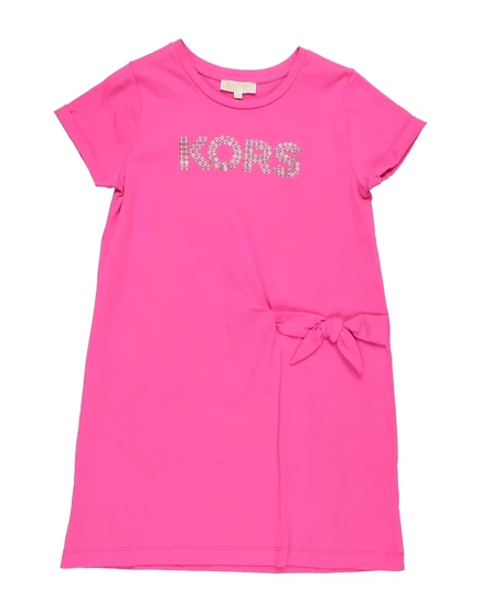 Детское платье Michael Kors Kids с бантом, цвета фуксии